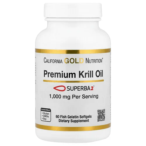 California Gold Nutrition, Aceite de kril prémium con Superba2™, 1000 mg, 60 cápsulas blandas