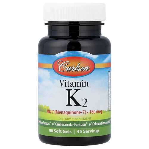 Carlson, Vitamina K2, 90 cápsulas blandas (90 mcg por cápsula blanda)