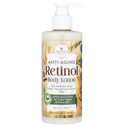 Tree To Tub, Loción corporal antienvejecimiento con retinol, Sin fragancia, 250 ml (8,5 oz. líq.)