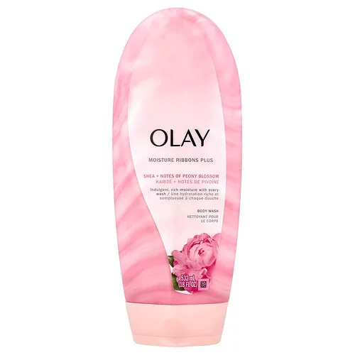Olay, Moisture Ribbons Plus Gel de baño, Karité y notas de flor de peonía, 532 ml (18 oz. Líq.)