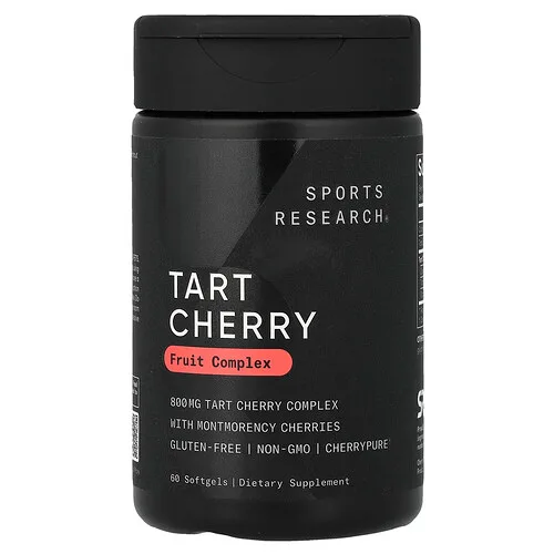 Sports Research, Cereza ácida, Complejo frutal, 60 cápsulas blandas