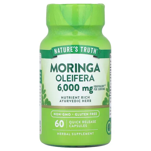Nature's Truth, Moringa oleifera, 60 cápsulas de liberación rápida (3000 mg por cápsula)