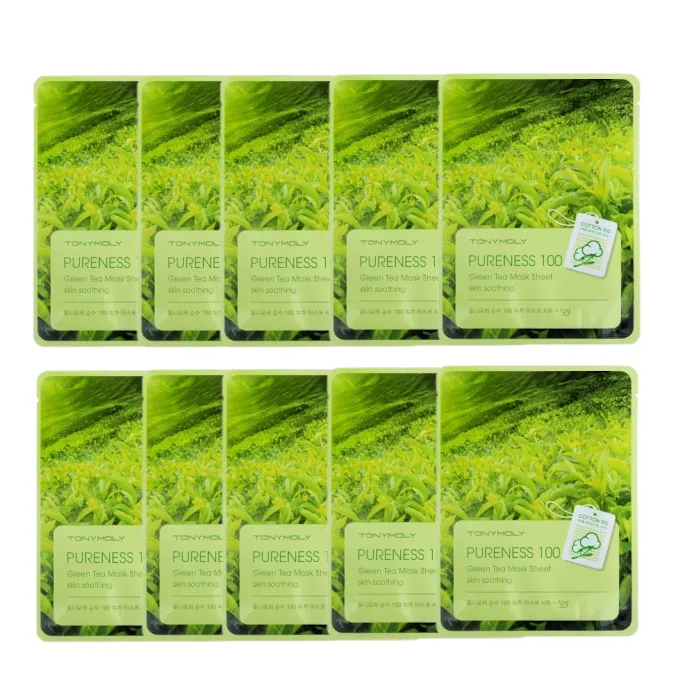 Tonymoly - Pureness 100 Mask Sheet - Green Tea (10c/u) Set