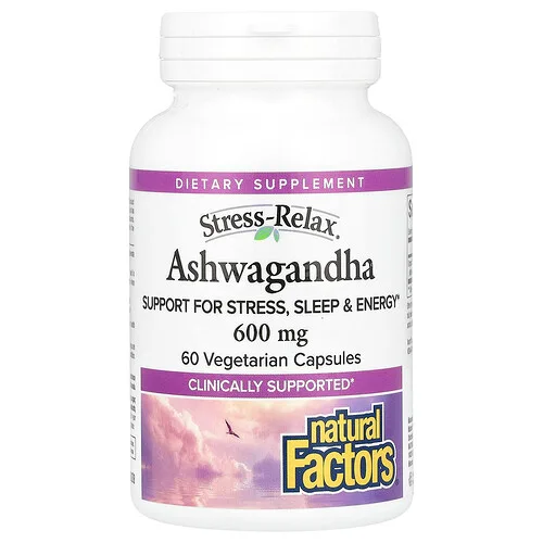 Natural Factors, Stress-Relax®, Ashwagandha, 600 mg, 60 cápsulas vegetales