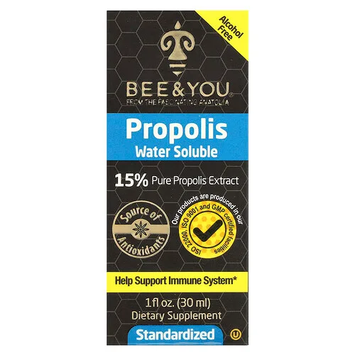 Bee & You, Propóleo hidrosoluble, Sin alcohol, 30 ml (1 oz. líq.)