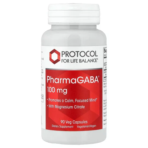 Protocol for Life Balance, PharmaGABA® con citrato de magnesio, 90 cápsulas vegetales
