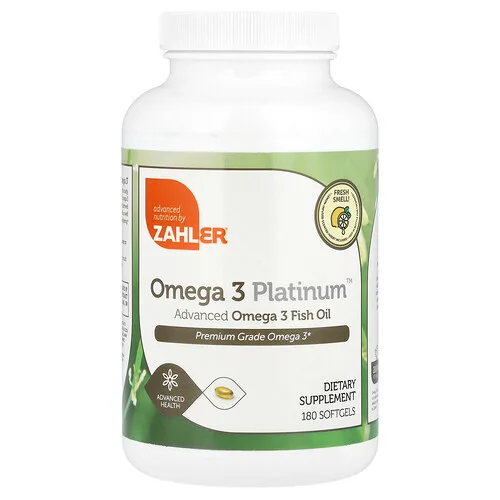Zahler, Omega-3 Platinum™, Aceite de pescado con omega-3 avanzado, 180 cápsulas blandas (1000 mg por cápsula blanda)