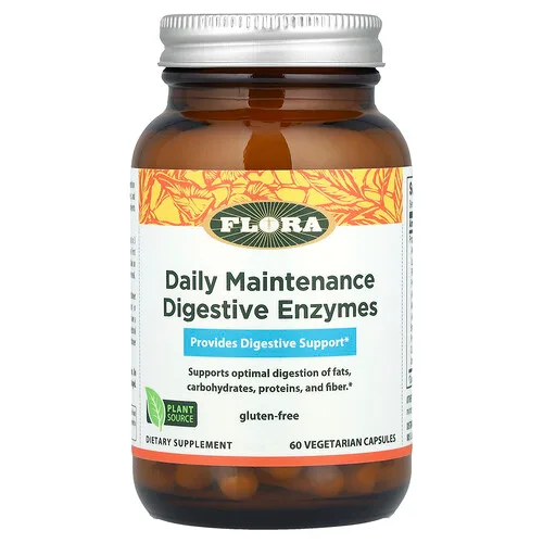 Flora, Enzimas digestivas de mantenimiento diario, 60 cápsulas vegetales