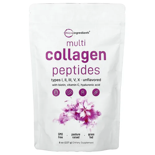 Micro Ingredients, Péptidos de colágeno múltiple, Sin sabor, 227 g (8 oz)