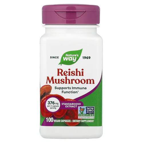 Nature's Way, Hongo reishi, 100 cápsulas veganas (188 mg por cápsula)