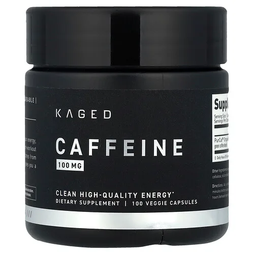 Kaged, Cafeína, 100 mg, 100 cápsulas vegetales