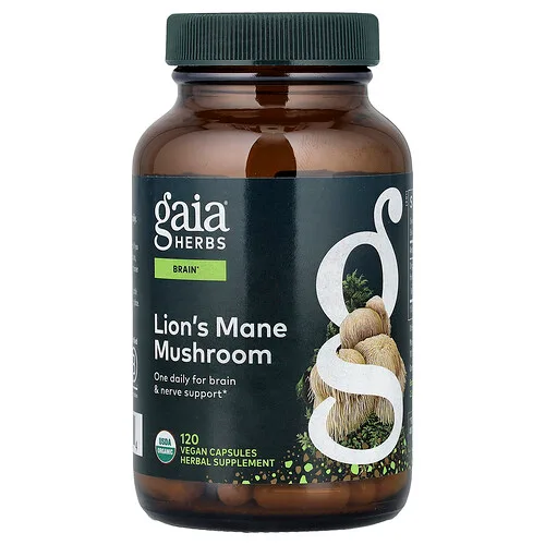 Gaia Herbs, Hongo melena de león, 120 cápsulas veganas