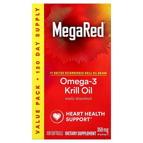 Schiff, MegaRed, aceite de krill superior con omega-3, 350 mg, 120 cápsulas blandas