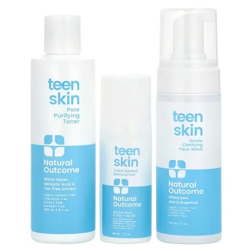 Natural Outcome, Teenskin, Kit diario para el rostro, Kit de 3 piezas