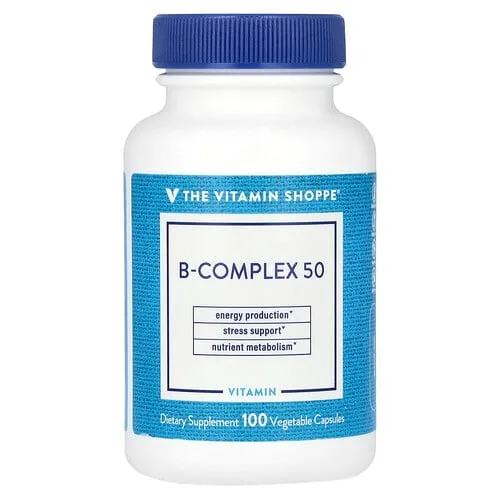 The Vitamin Shoppe, Complejo de vitaminas B 50, 100 cápsulas vegetales