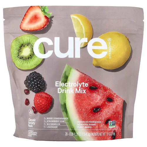 Cure Hydration, Mezcla para preparar bebidas con electrolitos, Paquete surtido clásico, 28 sobres, 216 g (7,6 oz)