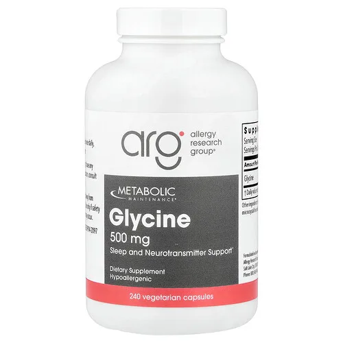Metabolic Maintenance, Glicina, 500 mg, 240 cápsulas vegetarianas
