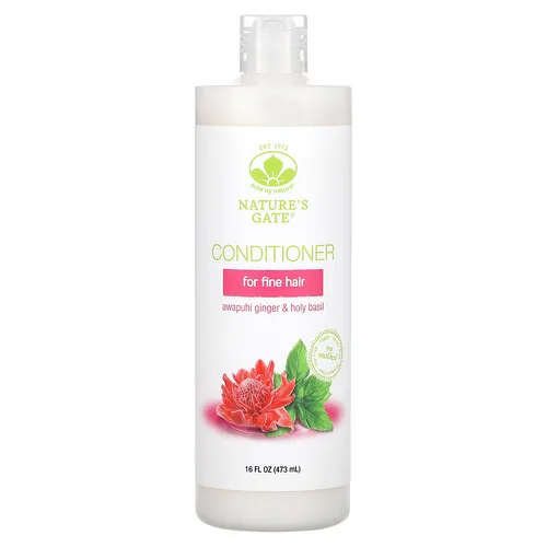 Mild By Nature, (Nature's Gate), Acondicionador con jengibre amargo y albahaca morada para cabello fino, 473 ml (16 oz. líq.)