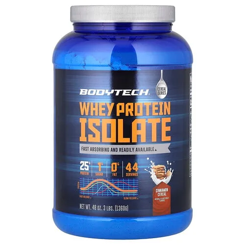 BodyTech, Aislado de proteína de suero de leche, Cereal con canela, 1360 g (3 lb)