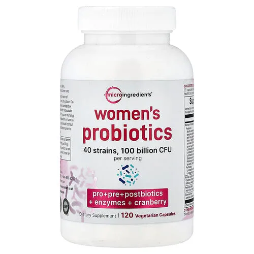 Micro Ingredients, Probióticos para mujeres, 120 cápsulas vegetales