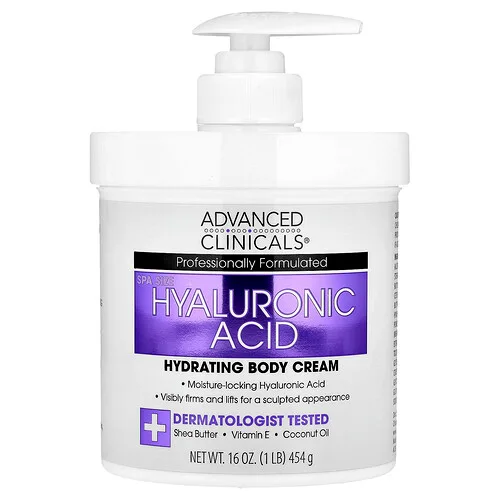 Advanced Clinicals, Crema corporal hidratante con ácido hialurónico, 454 g (16 oz)