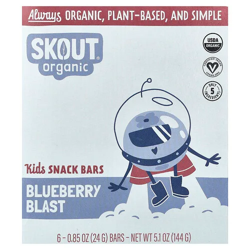 Skout Organic, Barritas para niños, Explosión de arándanos azules, 6 barritas, 24 g (0,85 oz) cada una
