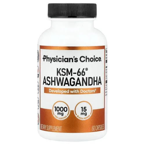 Physician's Choice, Ashwagandha KSM-66, 600 mg, 60 cápsulas vegetarianas