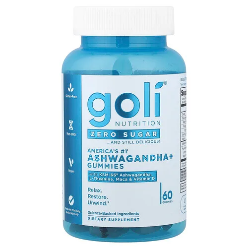 Goli Nutrition, Gomitas de ashwagandha+, 60 gomitas
