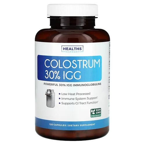 Healths Harmony, Calostro con 30 % de IGG, 120 cápsulas (500 mg por cápsula)