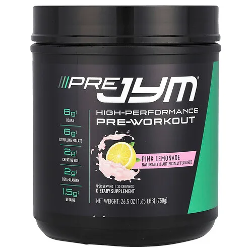 JYM Supplement Science, Pre JYM, Preentrenamiento de alto rendimiento, Limonada rosa, 750 g (1,65 lb)