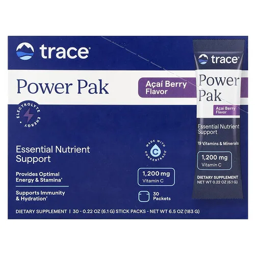 Trace, Paquete de potencia, Baya de asaí, 30 sobrecitos, 6,1 g (0,22 oz) cada uno