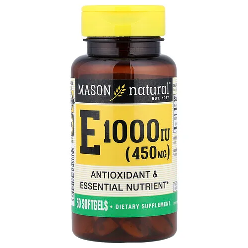 Mason Natural, Vitamina E, 450 mg (1000 UI), 50 cápsulas blandas