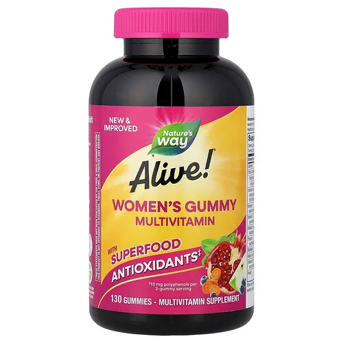 Nature's Way, Gomitas multivitamínicas para mujeres Alive!®, Bayas mixtas, 130 gomitas