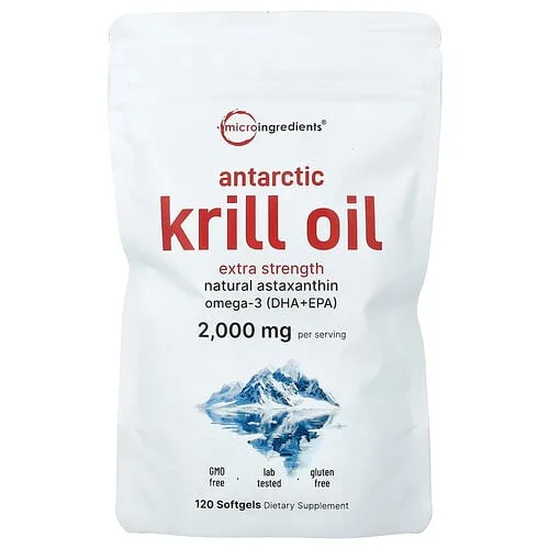 Micro Ingredients, Aceite de kril antártico, 120 cápsulas blandas (1000 mg por cápsula blanda)