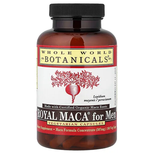 Whole World Botanicals, Royal Maca® para hombres, 180 cápsulas vegetales