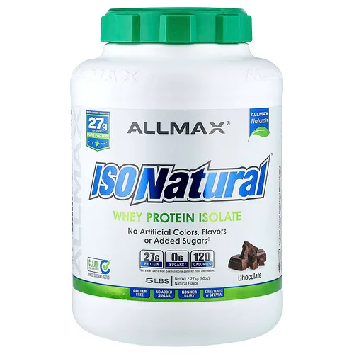ALLMAX, ISONatural™, Aislado de proteína de suero de leche, Chocolate, 2,27 kg (5 lb)