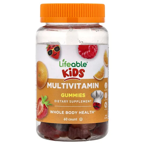 Lifeable, Gomitas multivitamínicas para niños, Frutas, 60 gomitas