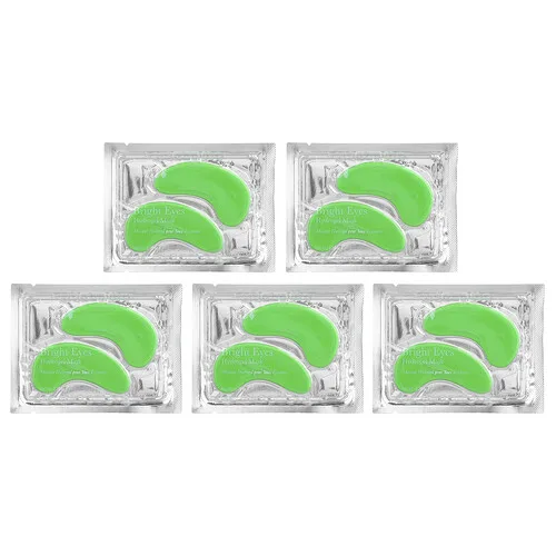100% PURE, Bright Eyes, Mascarillas de hidrogel para el contorno de los ojos, 5 mascarillas, 8 g (0,28 oz) cada una
