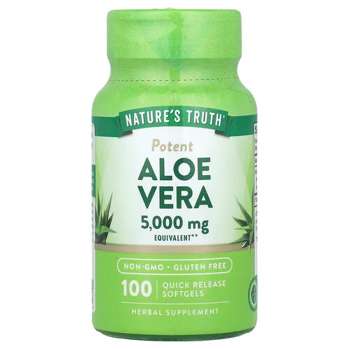 Nature's Truth, Aloe vera, 5000 mg, 100 cápsulas blandas de liberación rápida