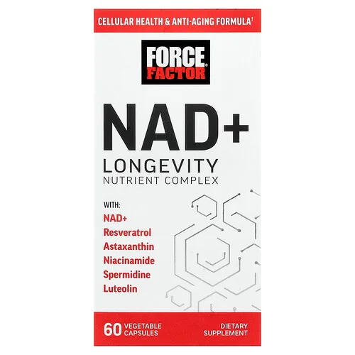 Force Factor, Complejo de nutrientes NAD+ para la longevidad, 60 cápsulas vegetales