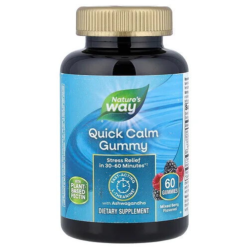 Nature's Way, Gomitas Quick Calm, Bayas mixtas, 60 gomitas