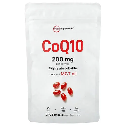 Micro Ingredients, CoQ10, 240 cápsulas blandas (100 mg por cápsula blanda)