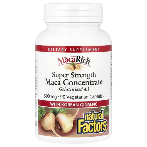 Natural Factors, Maca Rich®, Concentrado de maca con ginseng coreano, Superconcentración, 90 cápsulas vegetales