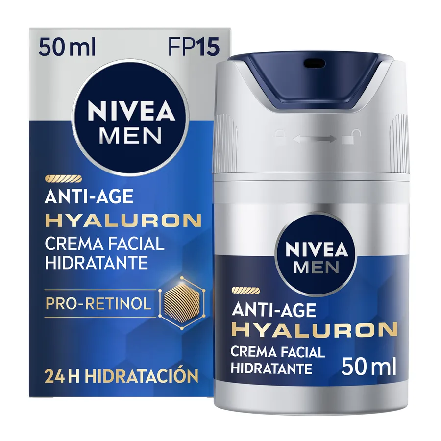 Men Crema Hyaluron Antiedad FP15 50 ml