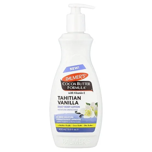 Palmer's, Cocoa Butter Formula® con vitamina E, Loción corporal de uso diario, Vainilla de Tahití, 400 ml (13,5 oz. líq.)