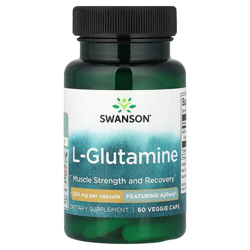 Swanson Vitamins, L-glutamina, 500 mg, 60 cápsulas vegetales