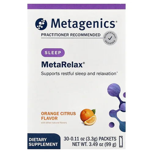 Metagenics, MetaRelax®, Naranja y cítricos, 30 sobres, 3,3 g (0,11 oz) cada uno