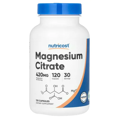 Nutricost, Citrato de magnesio, 120 cápsulas (105 mg por cápsula)