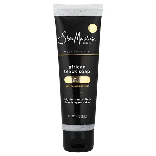 SheaMoisture, Jabón negro africano, Jabón exfoliante facial con extracto de tamarindo, 113 g (4 oz)