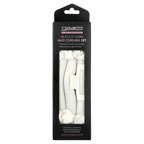 Giovanni, Satén sin calor, Set para rizar el cabello, Marfil`` 4 piezas